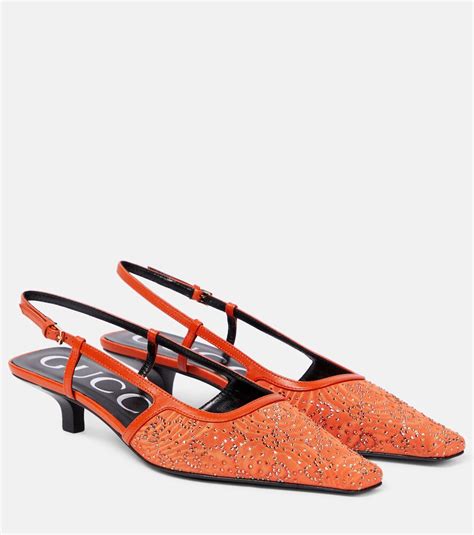 gucci orange shoes|gucci slingbacks heels.